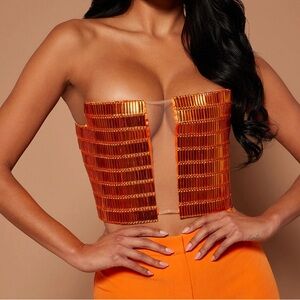 Rhinestone top with cutout